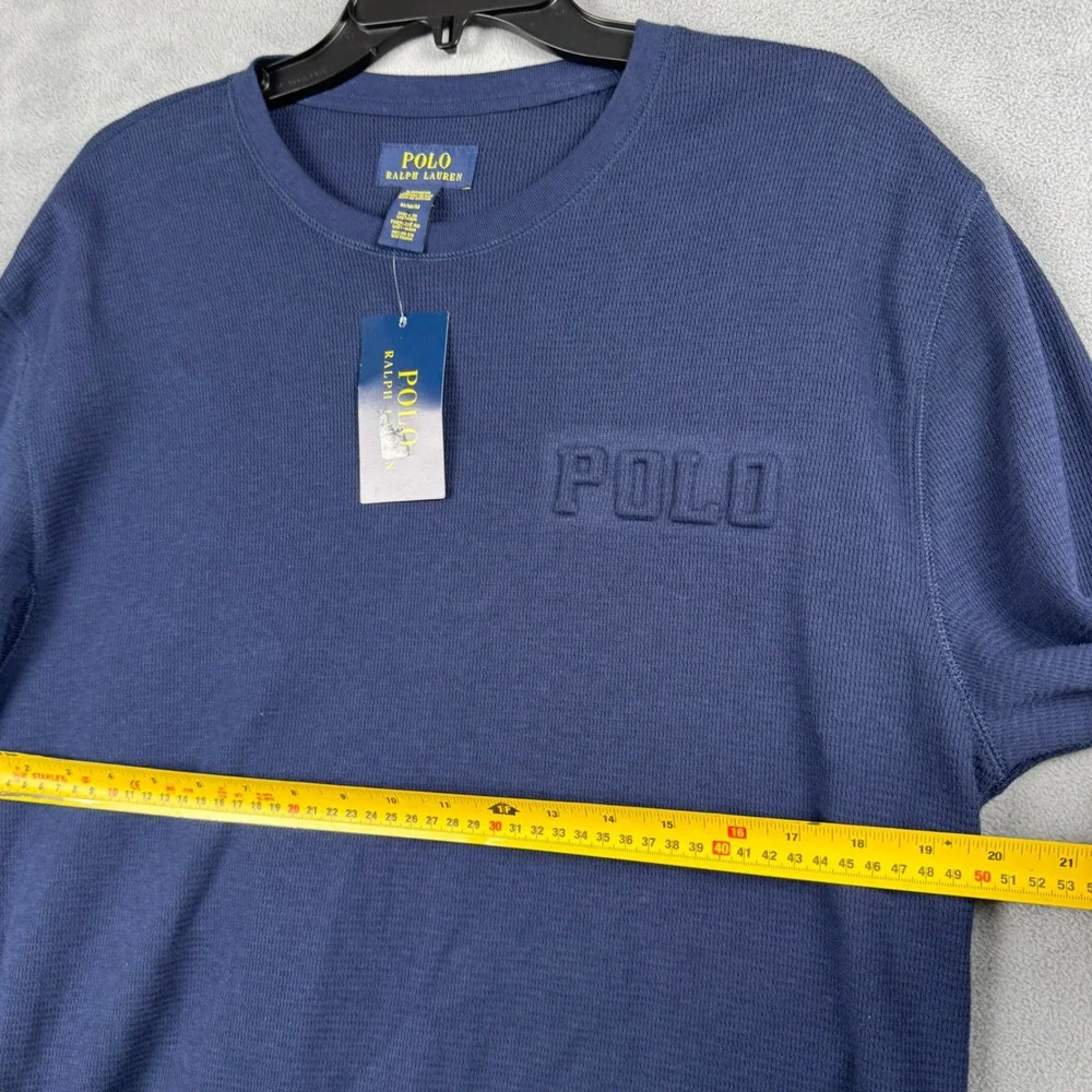 Polo Ralph Lauren Mens Navy Blue Waffle Knit Thermal Sleep Shirt PWLE2R NWT M